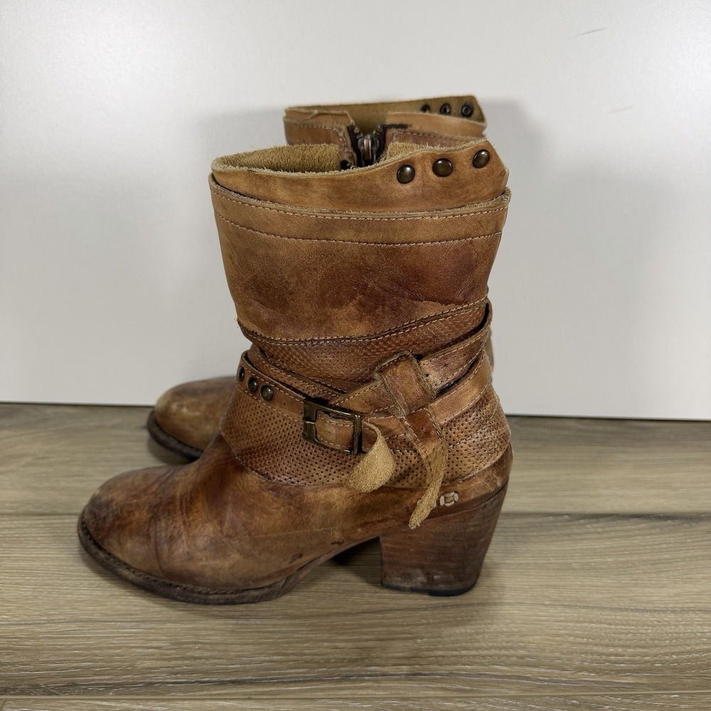 Bed Stu Cobbler Series Women Short Boot, Rowdy Rustic Brown, Bench Made, Size 6